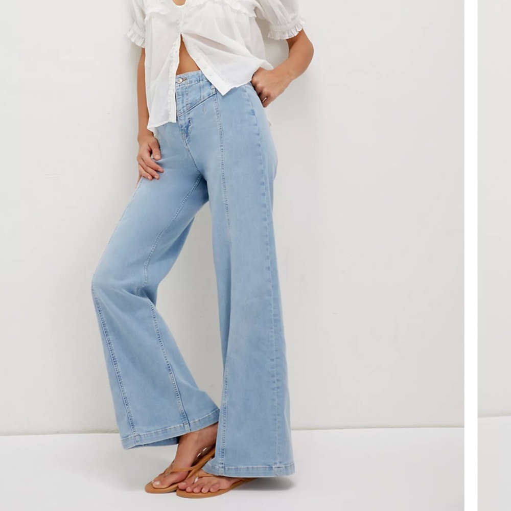 Free People Light Blue Flare Jeans